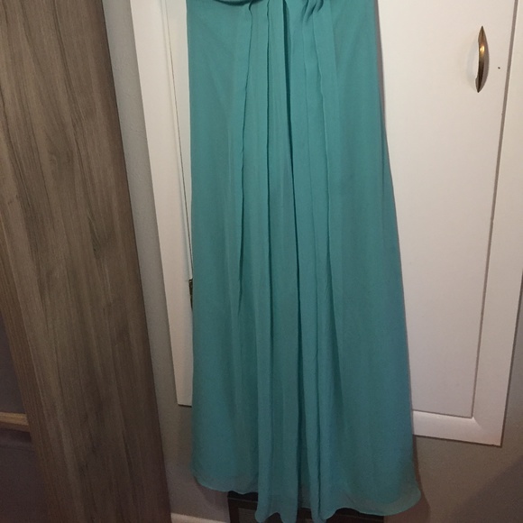 Bill Levkoff Full Length Strapless Teal Gown 482 - Picture 4 of 8